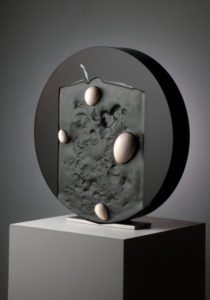 bohumil elias jr. layered glued and painted glass d.50x10cm, 2012, Fossils, combination techniques