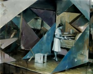tomas spevak - deposit, 80x100 cm, oil painting on canvas, knupp gallery los angeles, contemporary fine art gallery