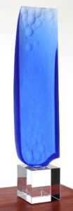 filip-nizky-melted-glass-sculpture-named-vertical-crystal-glass-cube-pedestal-presented-by-the-knupp-gallery-los-angeles