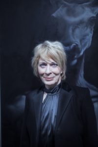 joanna cassidy at the la art show 2017 at knupp gallery la booth