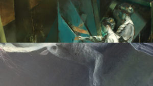 between spaces exhibition invitation, image